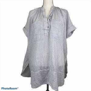 Free People Oversized Tunic Striped Shirt Dress